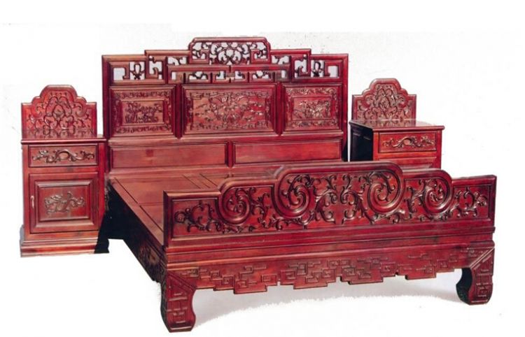 床,中式卧室红木双人床