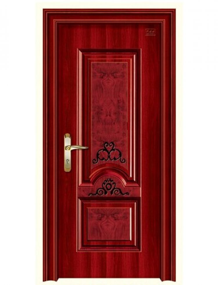 大富豪钢木门花好月圆红拼木