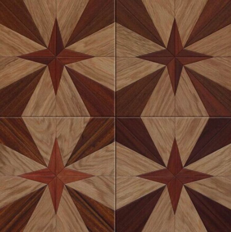 拼花地板1利用天然木质绚丽缤纷的配搭,融合传统东西方建筑的经典纹样