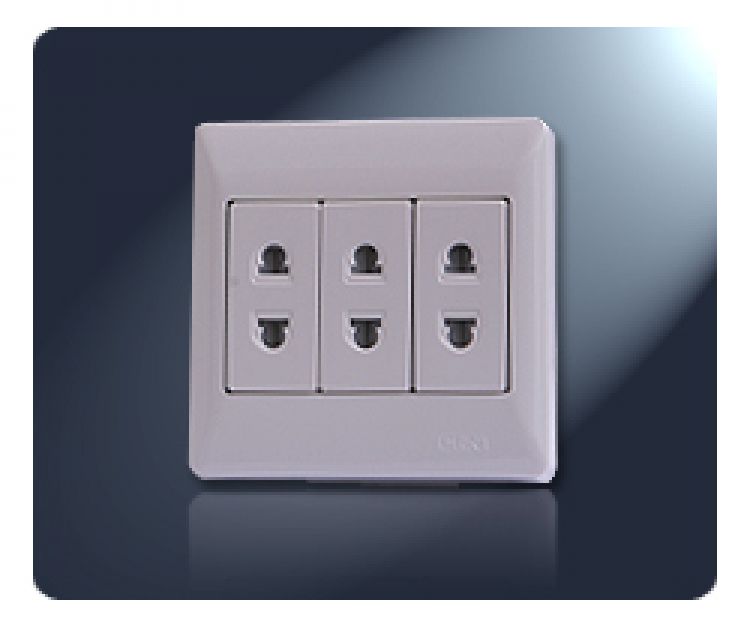 正泰new9-e106a三联二极插座_装信通网家居百科