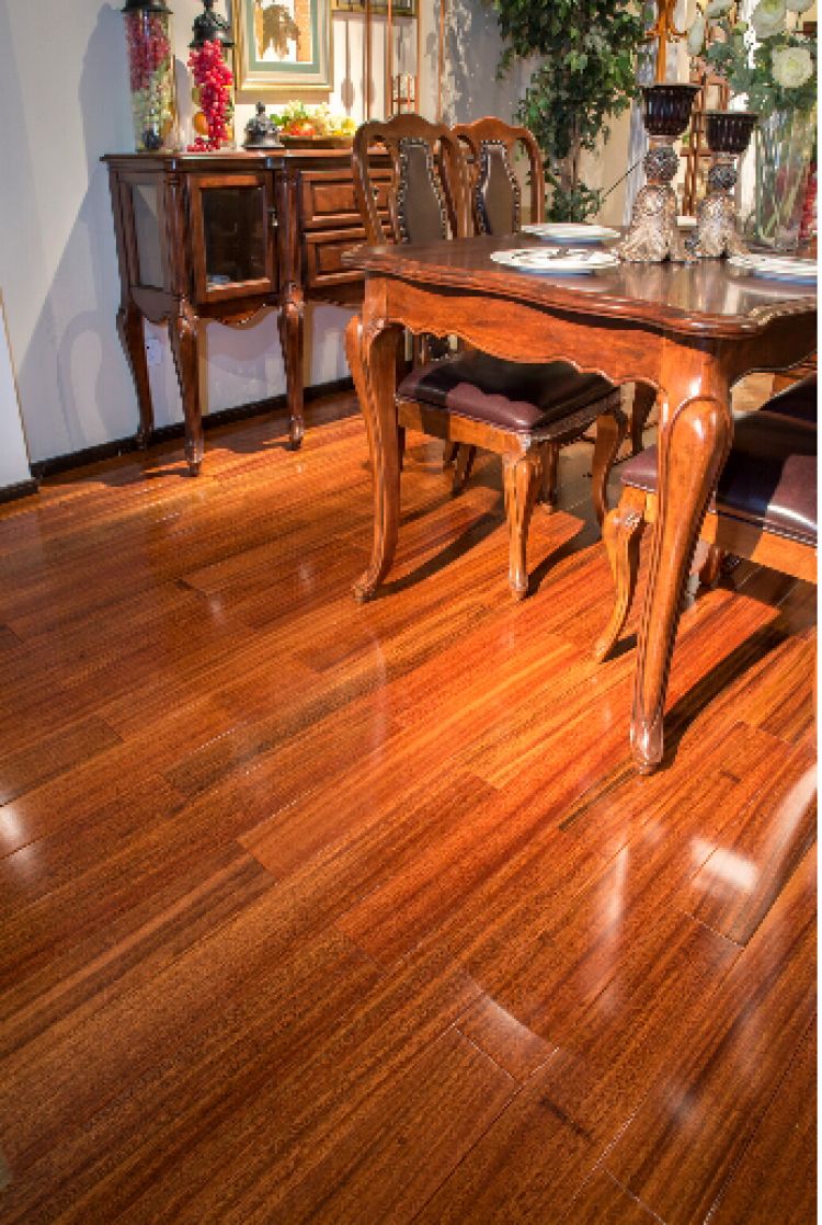 得喜实木复合地板圆盘豆本色