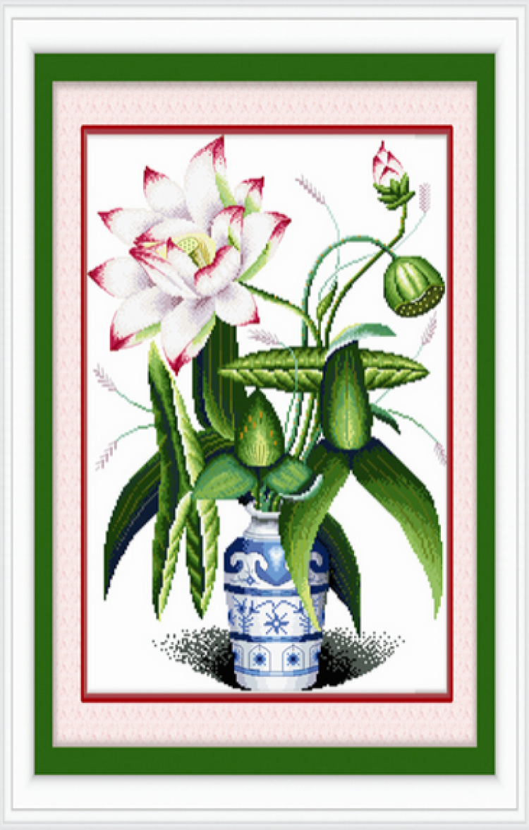 乐家家十字绣醉影荷花hh1117