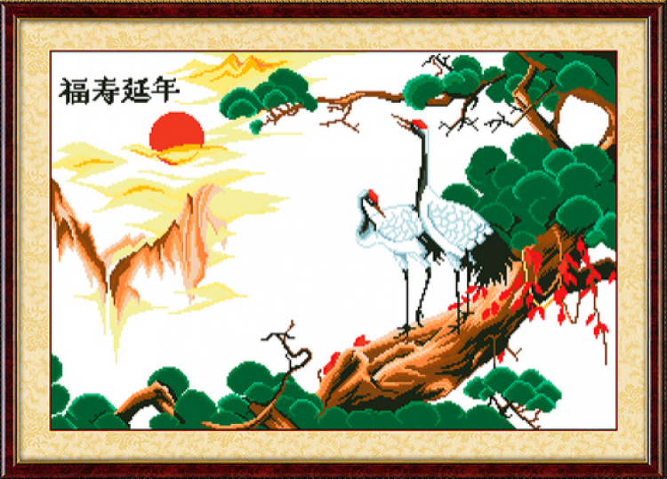 金钻十字绣松鹤延年f1320