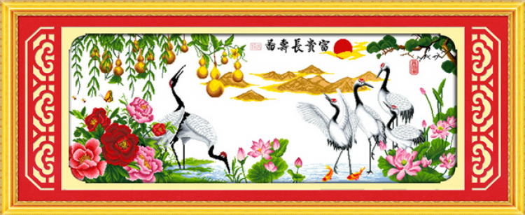金钻十字绣富贵长寿图tmf341b-jz