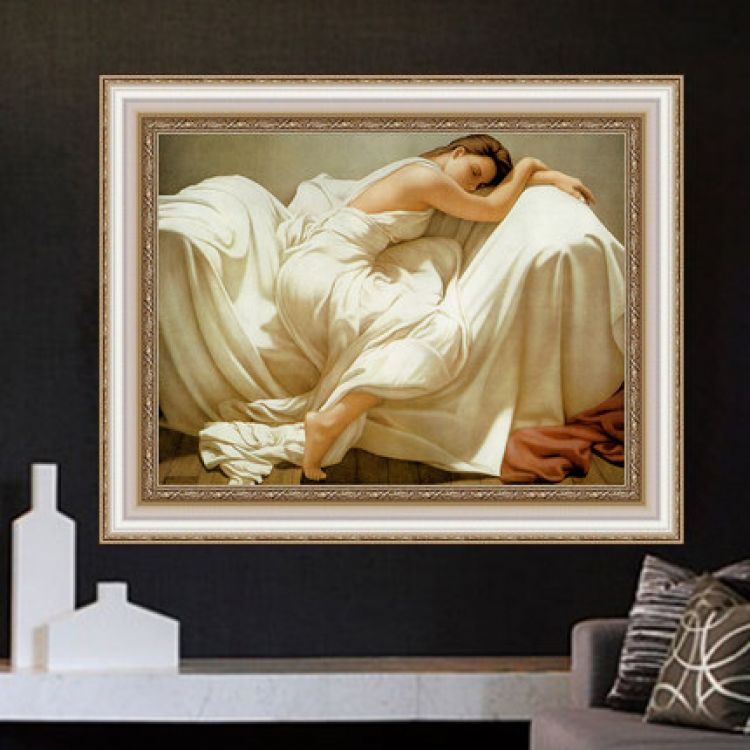 居然尚十字绣白衣睡美人0g038