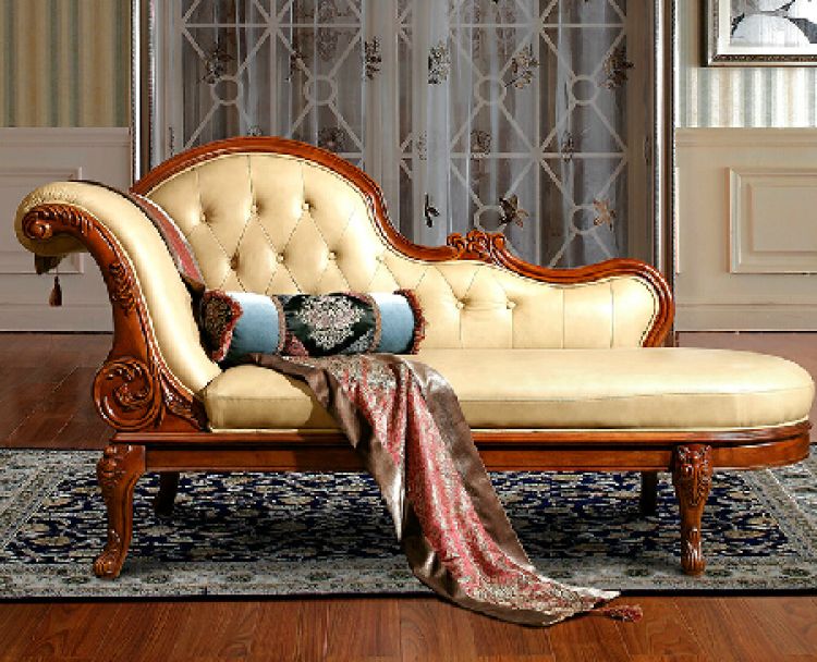 卫诗理欧式真皮贵妃榻