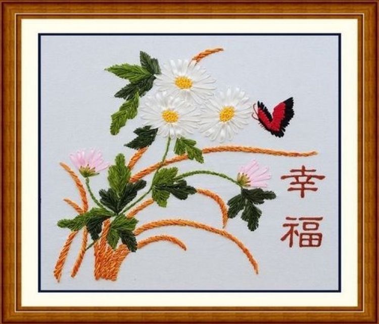 乐陶陶丝带绣尺寸:40*60cm描述:乐陶陶丝带绣梅开如意t-00001,梅花色