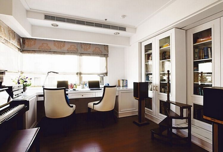 简欧风格别墅书房样板间效果图