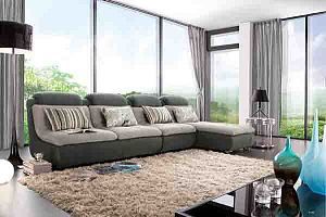 现代实木布艺沙发