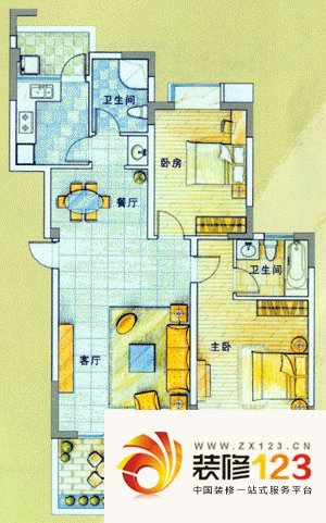 成都博瑞都市花园博瑞都市花园户型图户型图 3室2厅2卫1厨图片大全-我