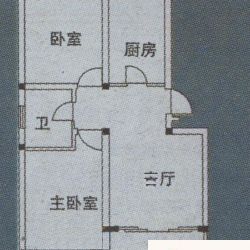 汇达公寓户型图户型图 2室1厅1卫1厨