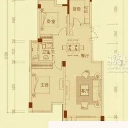 绿城丽江公寓户型图3-D户型 2室2厅1卫1厨