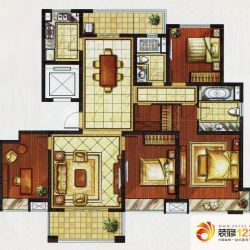 铭邦华府户型图F户型 4室2厅2卫1厨