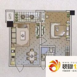 鼎牌五爱人家户型图G户型 1室2厅1卫