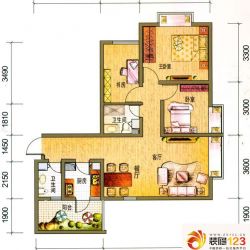 云南映象户型图L2户型 3室2厅2卫1厨