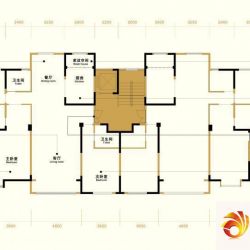 新天润国际社区三期户型图B6户型图 3室2厅2卫1厨