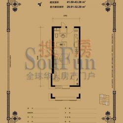 设计师广场户型图F户型 1室1卫1厨