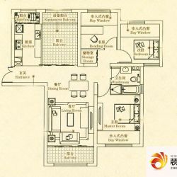 中环名品公馆F户型户型图