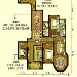 呈信铂晶湾户型图8号楼d1户型 4室2厅2卫1厨