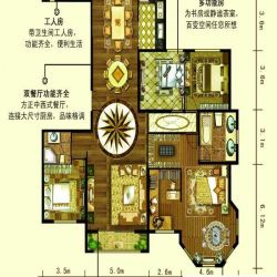 呈信铂晶湾户型图5号楼e2户型 5室2厅2卫1厨