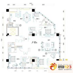 融达国际户型图酒店式公寓A户型（售罄） 4室2厅3卫1厨