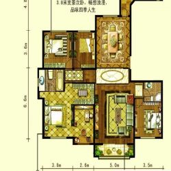 呈信铂晶湾户型图5号楼e1户型 5室2厅2卫1厨