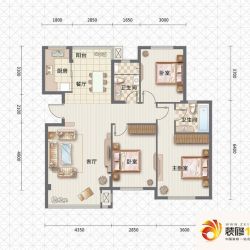 名仕智慧谷户型图1号楼E户型 3室2厅2卫1厨