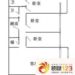 紫竹花园户型图户型图 3室1厅2卫1厨