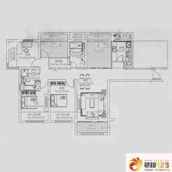 智富名品城一期中环名品公馆户型图  B户型  139平米 3室2厅2卫1厨