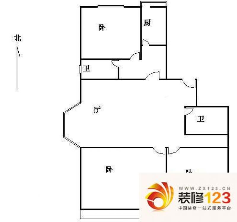 玉江佳园户型图户型图 3室1厅2卫1厨