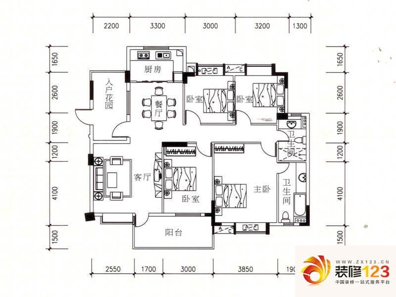 翠华花园二期I户型户型图