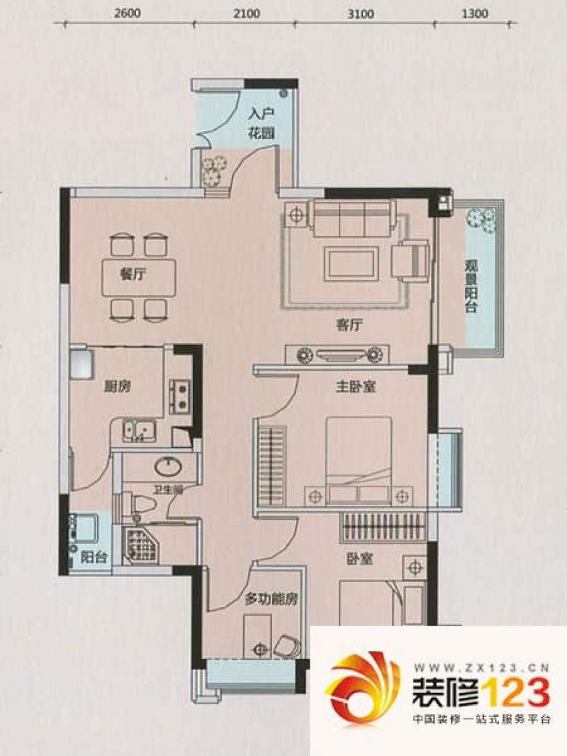 路劲隽泷湾3栋和5栋01户型户型图