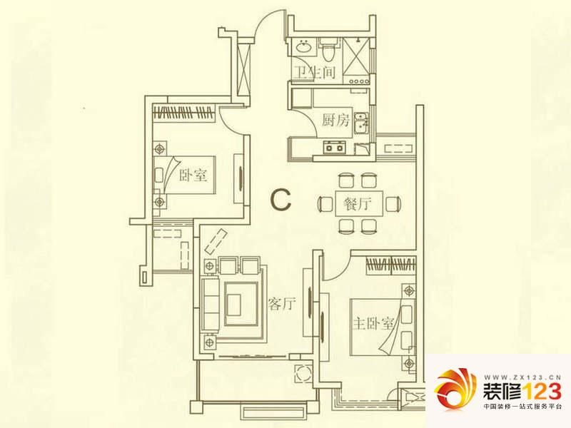 城建琥珀名城C户型图