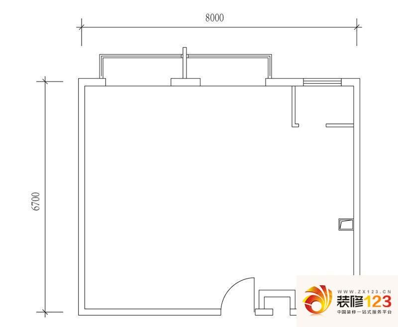 正源尚峰尚水源墅户型图B户型 1室1厅1卫1厨