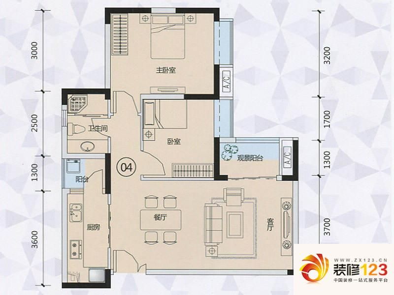 路劲隽泷湾3栋04户型户型图