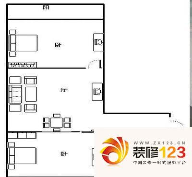 霍山大楼 2室 户型图