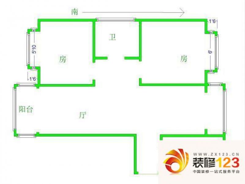 国信馨园 2室 户型图