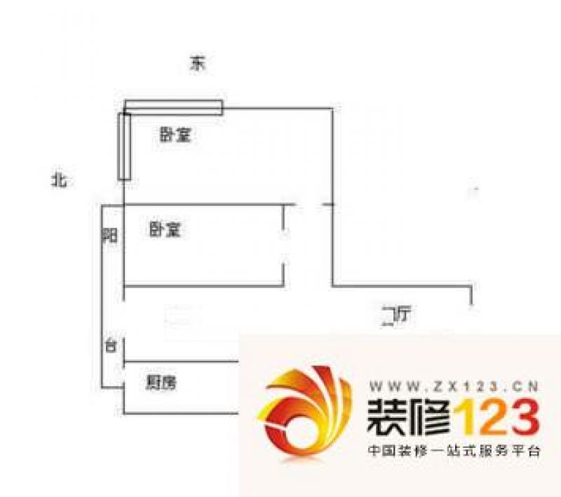 汇达公寓户型图户型图 2室1厅1卫1厨