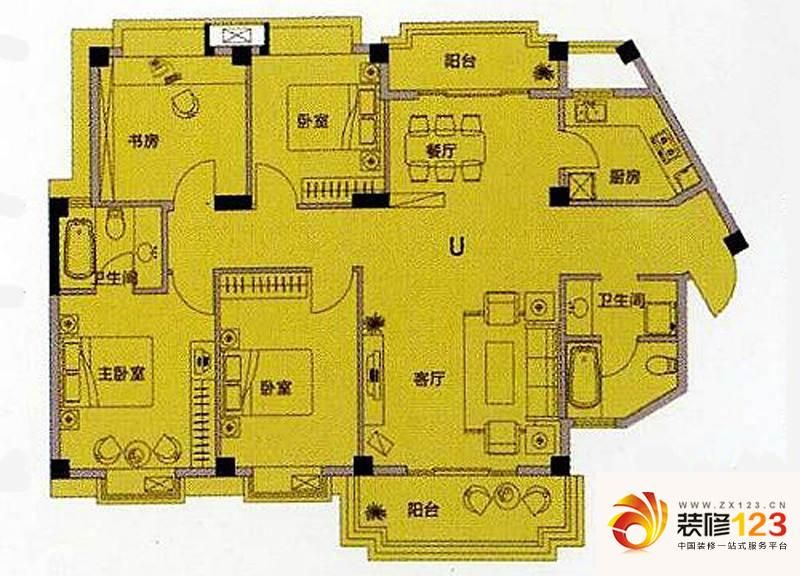 明发滨江新城u户型户型图