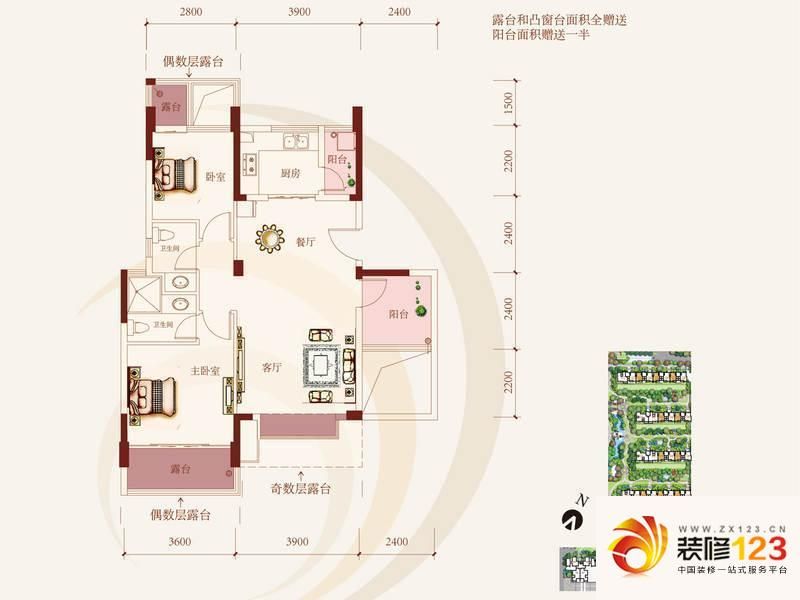 瑞泽佳园2栋03、05、07户型户型图