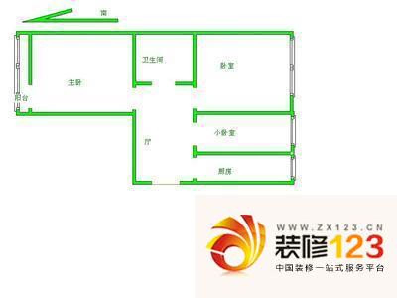 北京志新北里志新北里户型图户型图 2室1厅1卫1厨图片大全-我的小区