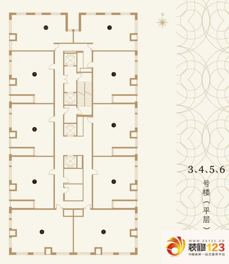 东亚五环国际户型图长塔平层户型图 1室1厅1卫1厨