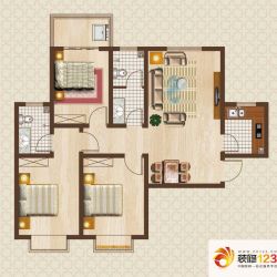 天洲沁园户型图2-06户型 3室2厅2 ...