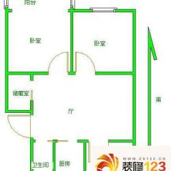 西园里户型图80组房 3室2厅1卫1 ...