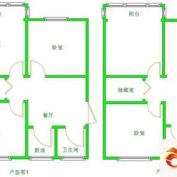 西园里户型图80组改90竖 2室1厅1 ...