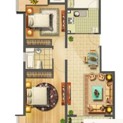 和源祥邸珑庭户型图6号02室户型 ...