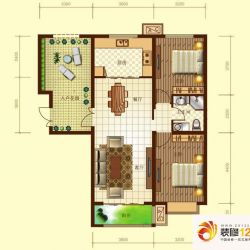 世纪龙庭二期户型图D区L户型 2室 ...