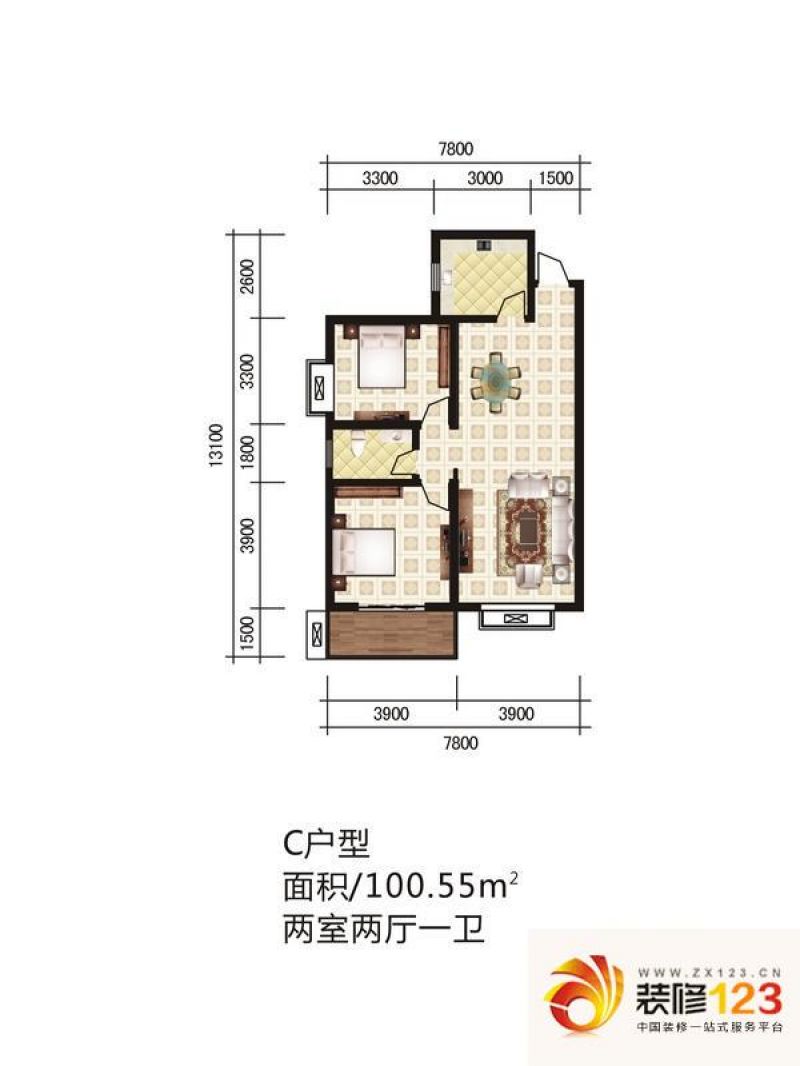 西安城西印象城西印象b户型户型图图片大全-我的小区-西安装信通网