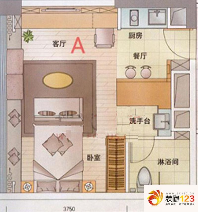 奥园广场户型图标准层a单位 1室1.