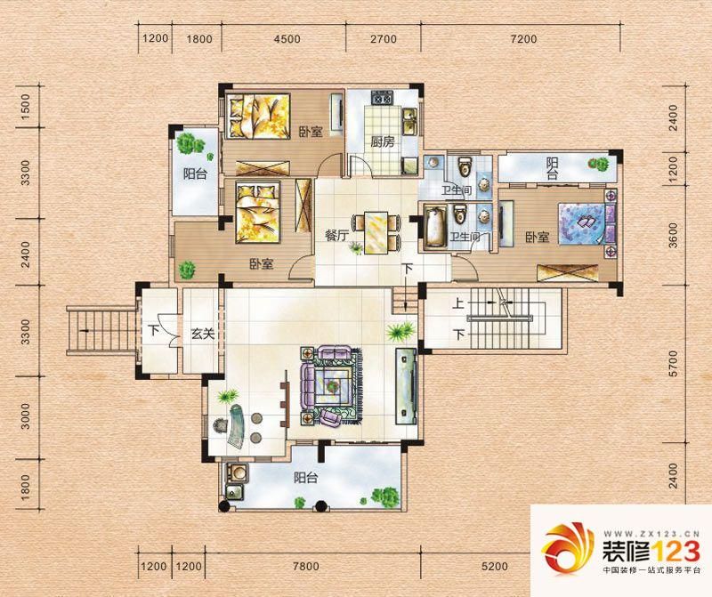 银地班芙小镇户型图B2-1、B4-1户 ...